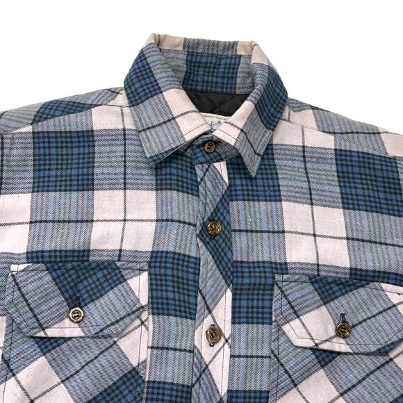 Hugo Valentino Lined Quilted Plaid Flannel Shirt Jacket Mens Small Shacket - Picture 8 of 13